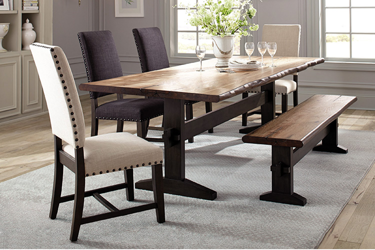 Coaster Burnham Rustic Dining Table Set with Bench